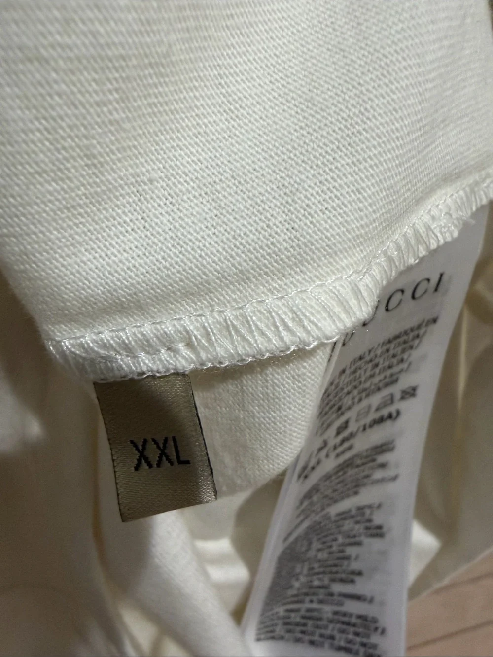 Gucci White Tank Top with Green Trim and Green Logo